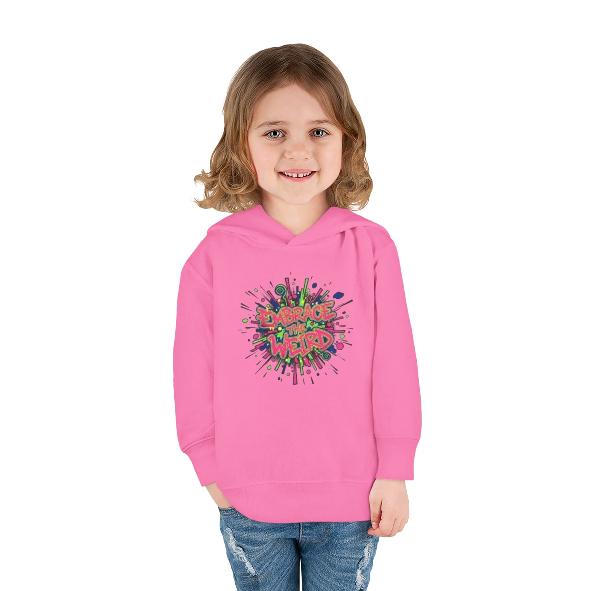 Toddler Hoodie — 'Dance Like a Weird' Colorful Graffiti Pullover