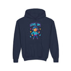 Youth Hoodie — "Level Up!" Gamer Arcade Birthday Pullover