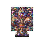 Fleur-de-Lis Can Cooler – Jewel-Tone Mardi Gras Beverage Koozie