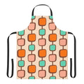 Retro Geometric Apron — Mid Century Mod Pattern in Orange, Peach & Teal