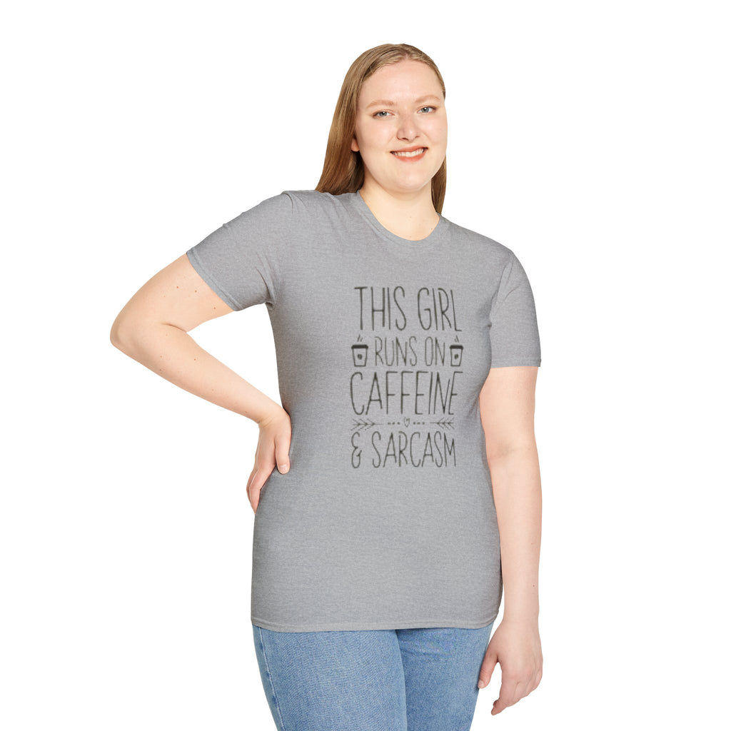 Caffeine & Sarcasm Graphic Tee — "This Girl Runs on Caffeine & Sarcasm"