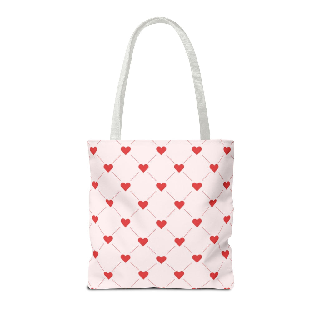 Heart Pattern Tote Bag — Pink Red Valentine Shopper