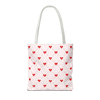 Heart Pattern Tote Bag — Pink Red Valentine Shopper