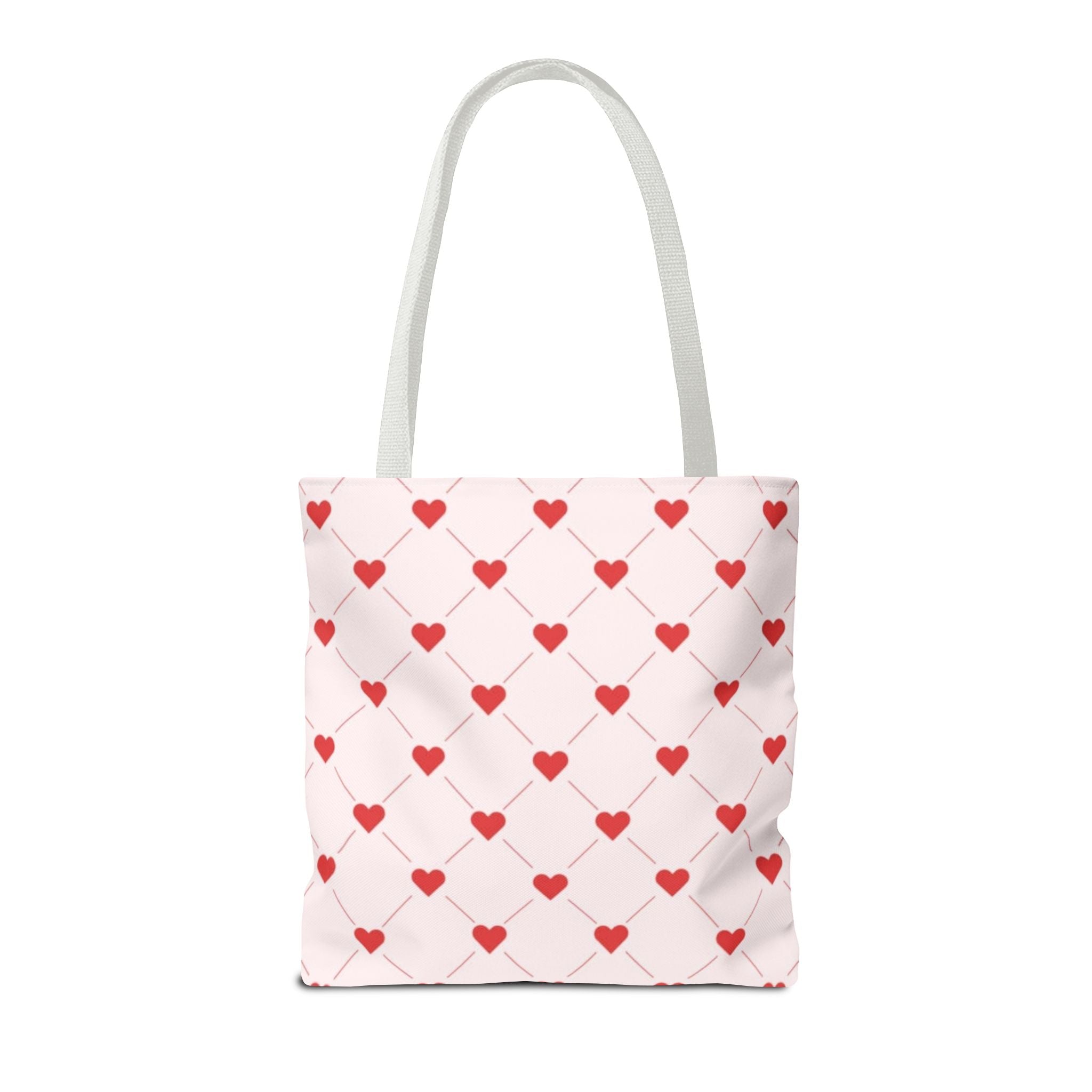 Heart Pattern Tote Bag — Pink Red Valentine Shopper