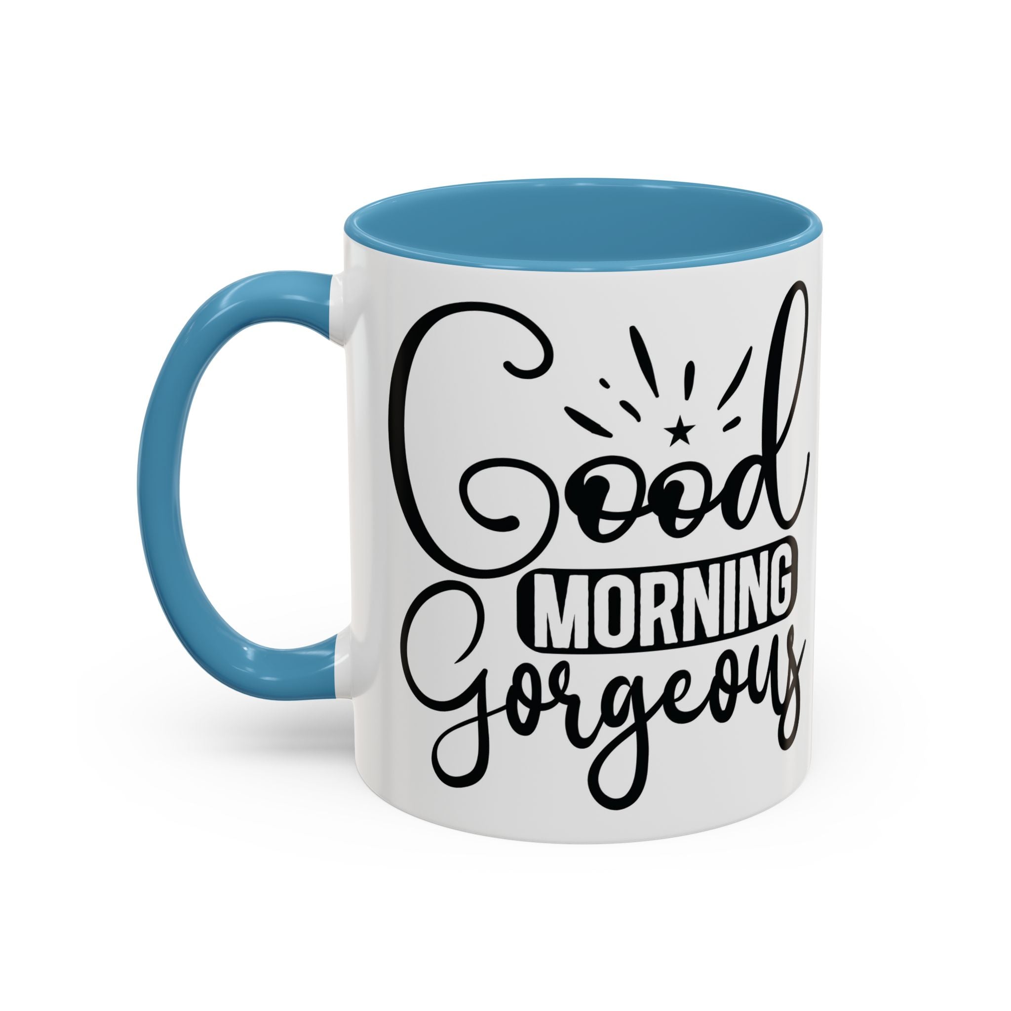 Good Morning Gorgeous Accent Coffee Mug – 11/15oz Pink Interior