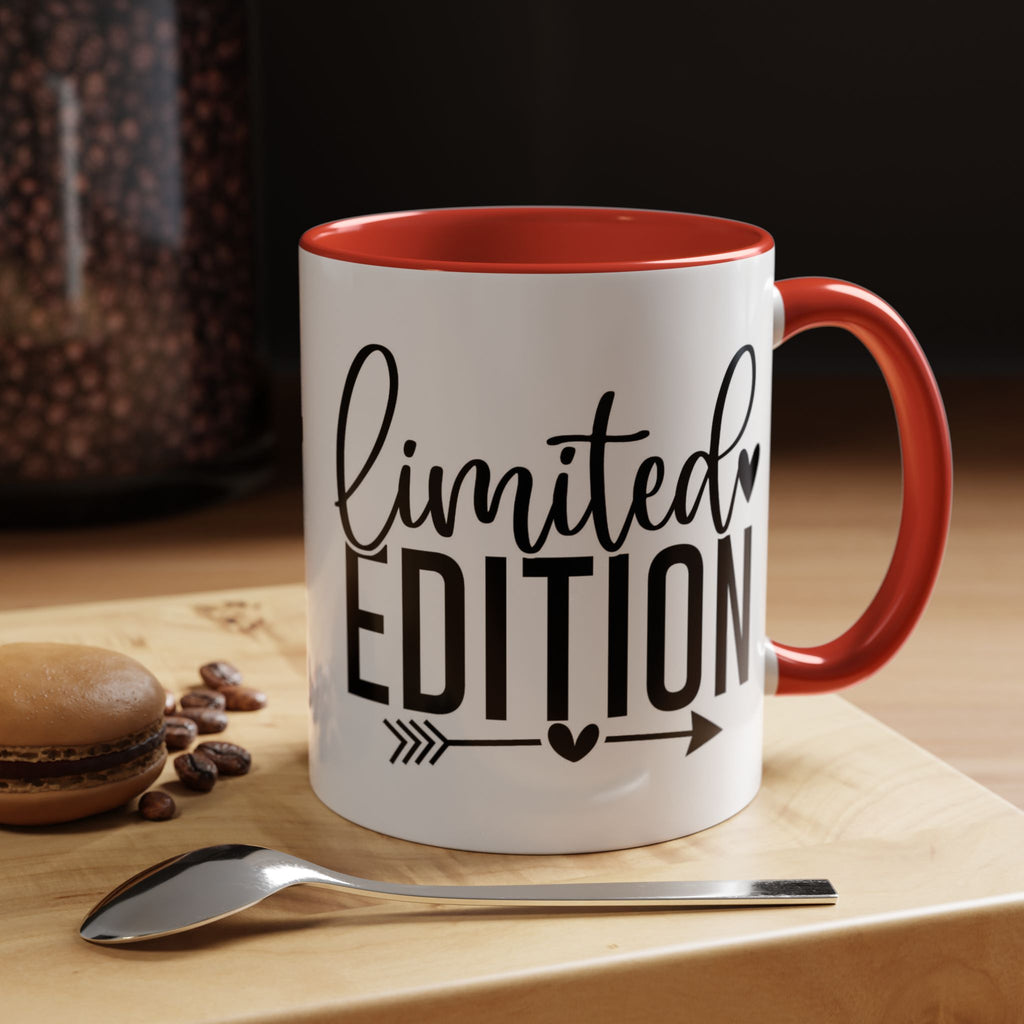 Limited Edition Accent Coffee Mug — Pink Interior, 'Limited Edition' Graphic (11/15oz)