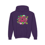 Youth Hoodie - "Just Vibes" Neon Graffiti Pullover