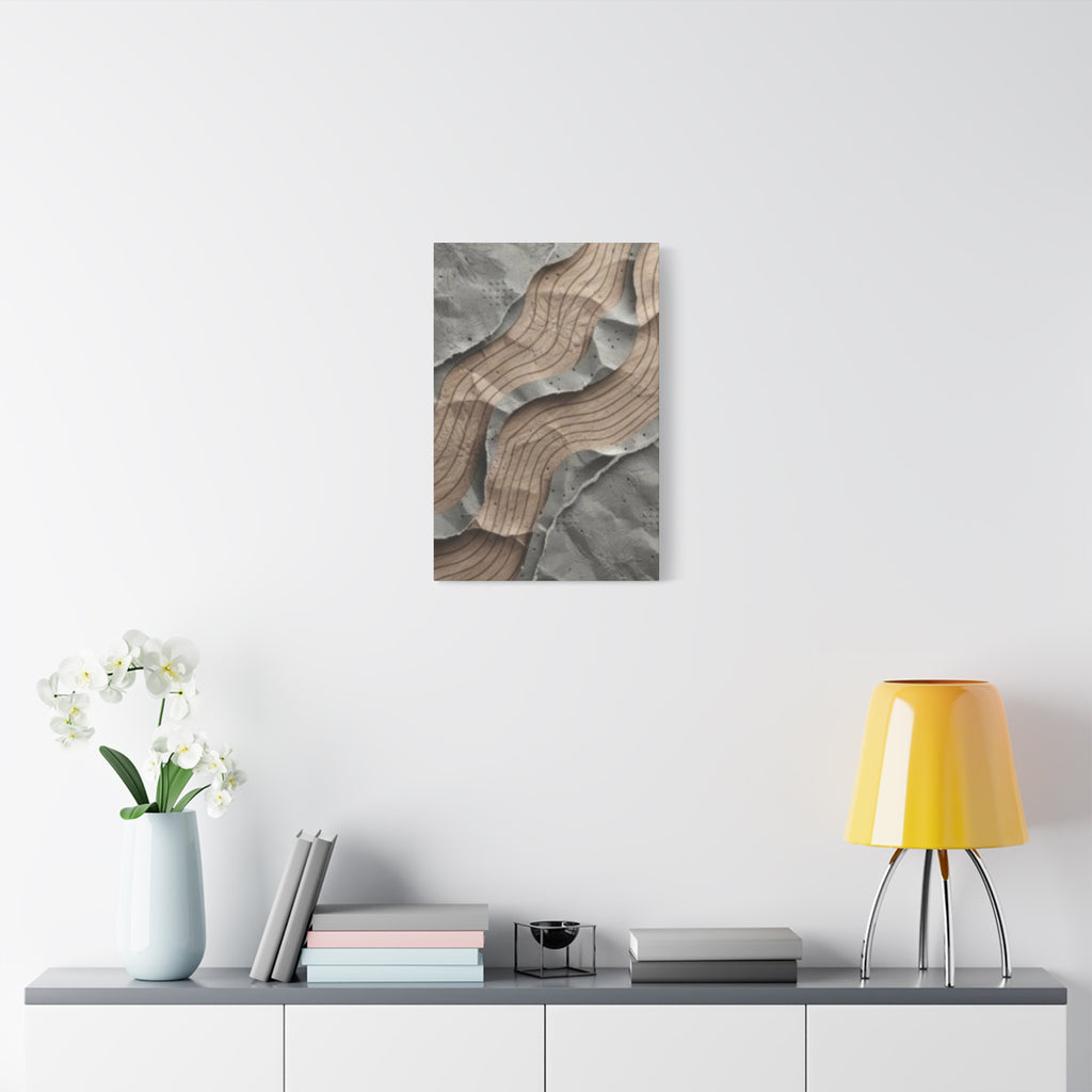 Abstract Textured Waves Matte Canvas Wall Art, Stretched 1.25"