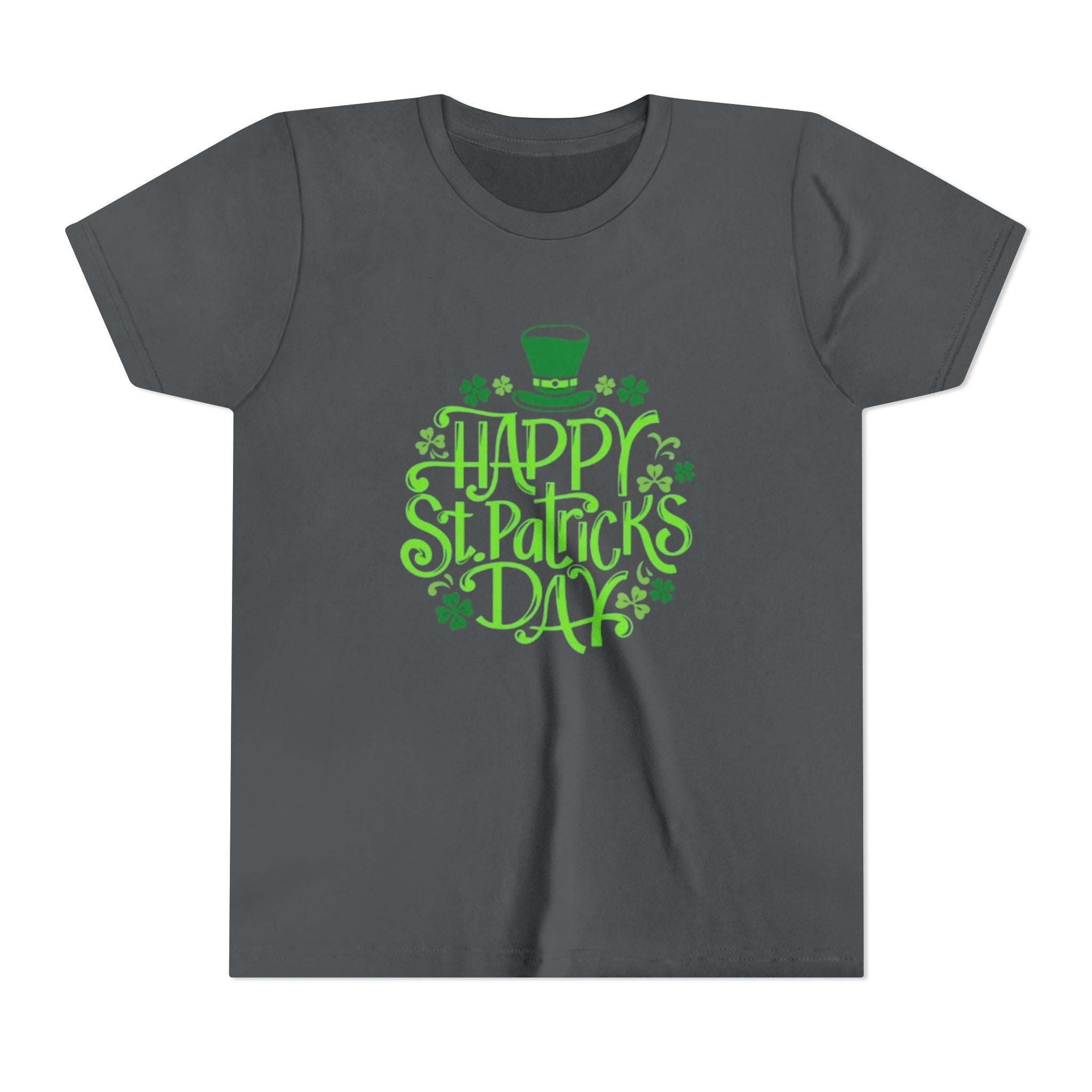 Youth Tee — Happy St. Patrick's Day Green Lettering Kids Shirt