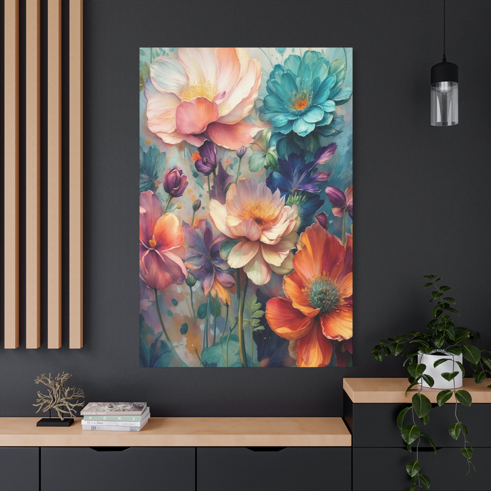Floral Dreamscape Matte Canvas Print — Stretched 1.25"