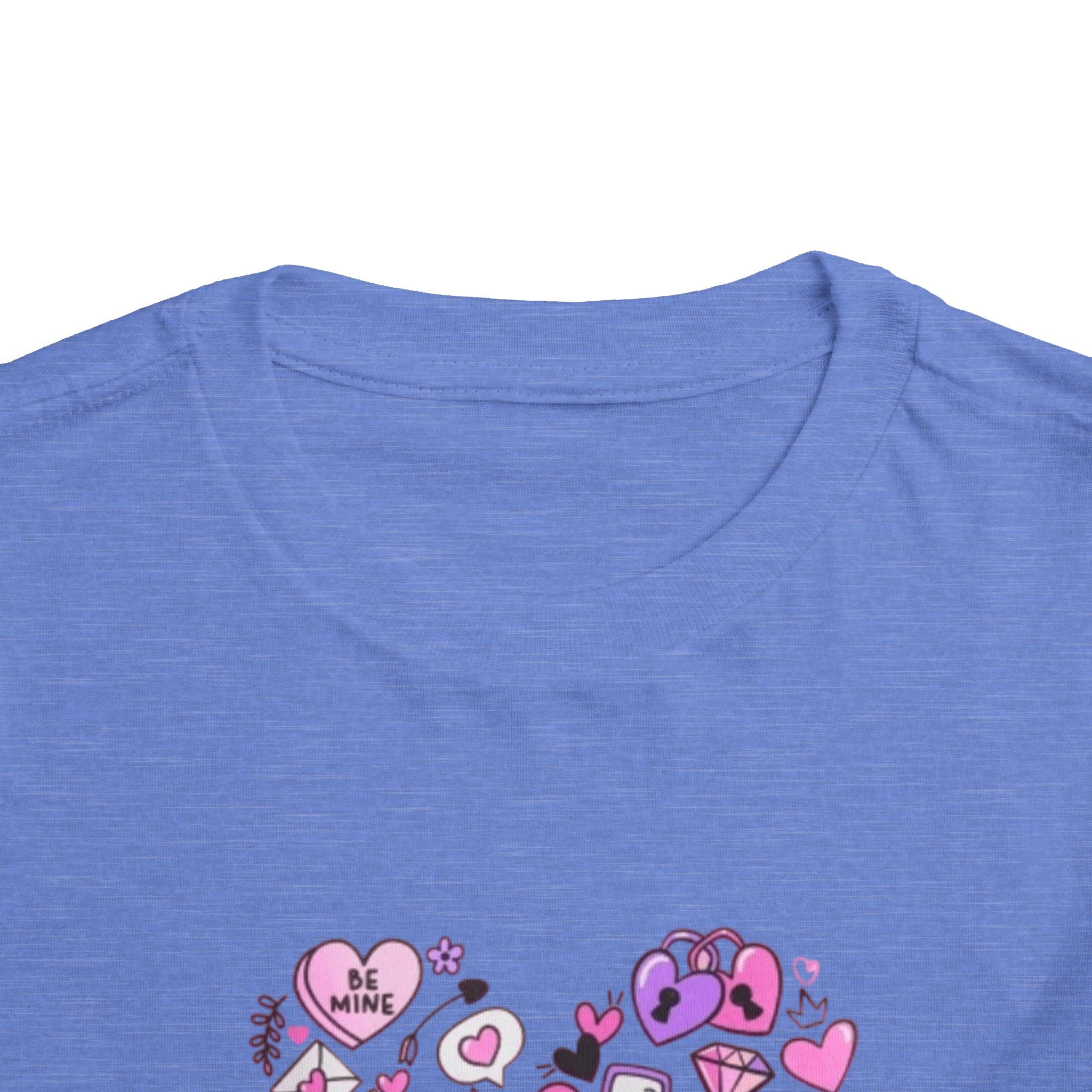 Toddler Tee — Pink Heart Doodle Design (Love, Kisses & Cute Icons)