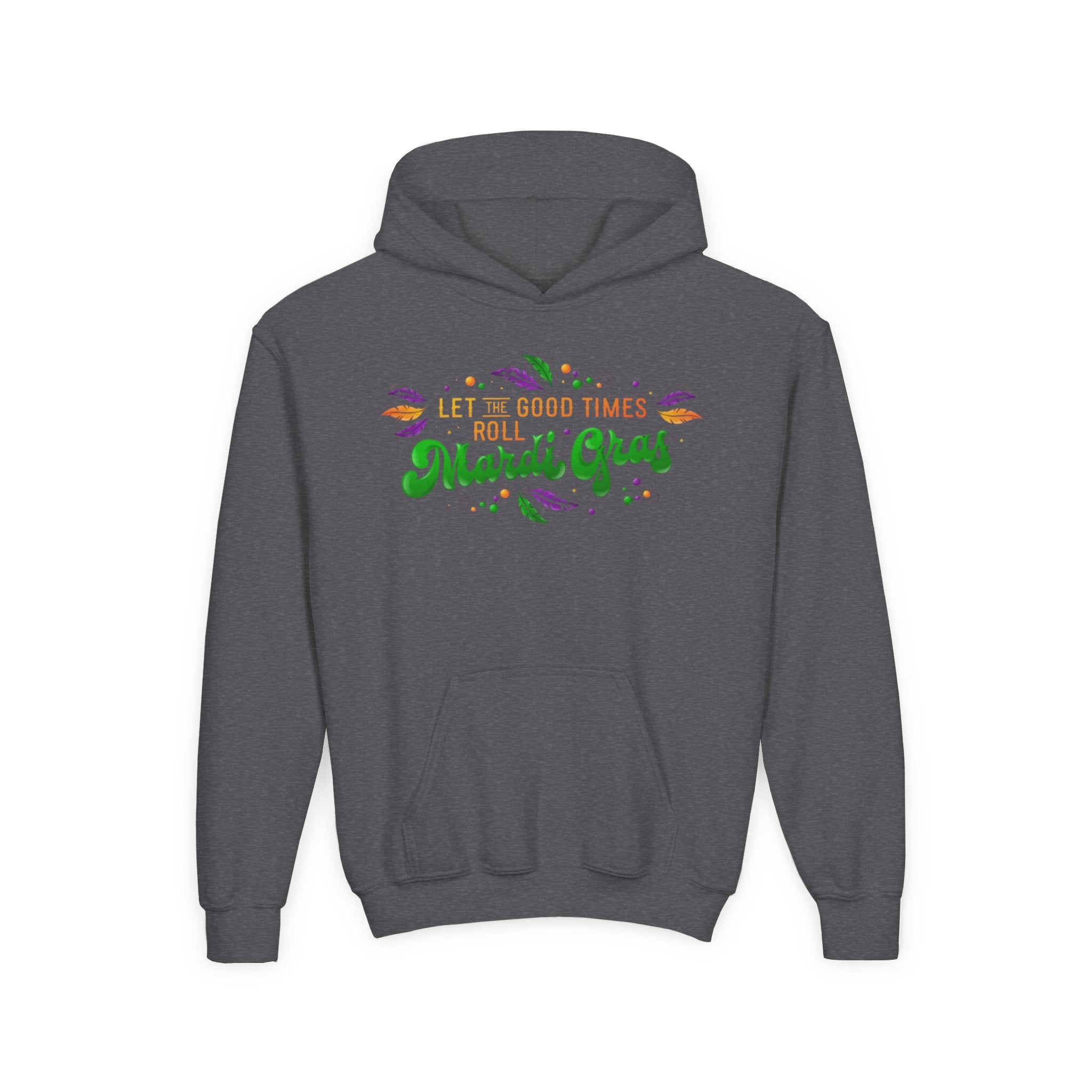 Mardi Gras Youth Hoodie - "Let the Good Times Roll" Celebration Pullover