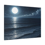 Moonlit Ocean Canvas Wall Art — Serene Night Seascape Matte Stretched Print