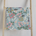 Floral Songbird Hand Towel — Pastel Botanical Kitchen & Bath Decor