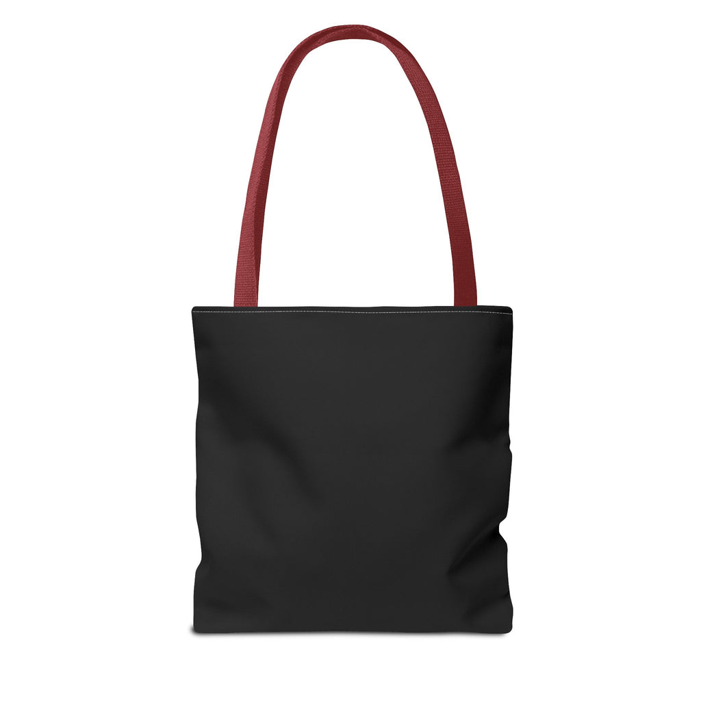 Full Moon Black Tote Bag — Moon Phase AOP Canvas Tote for Night Lovers