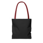 Full Moon Black Tote Bag — Moon Phase AOP Canvas Tote for Night Lovers