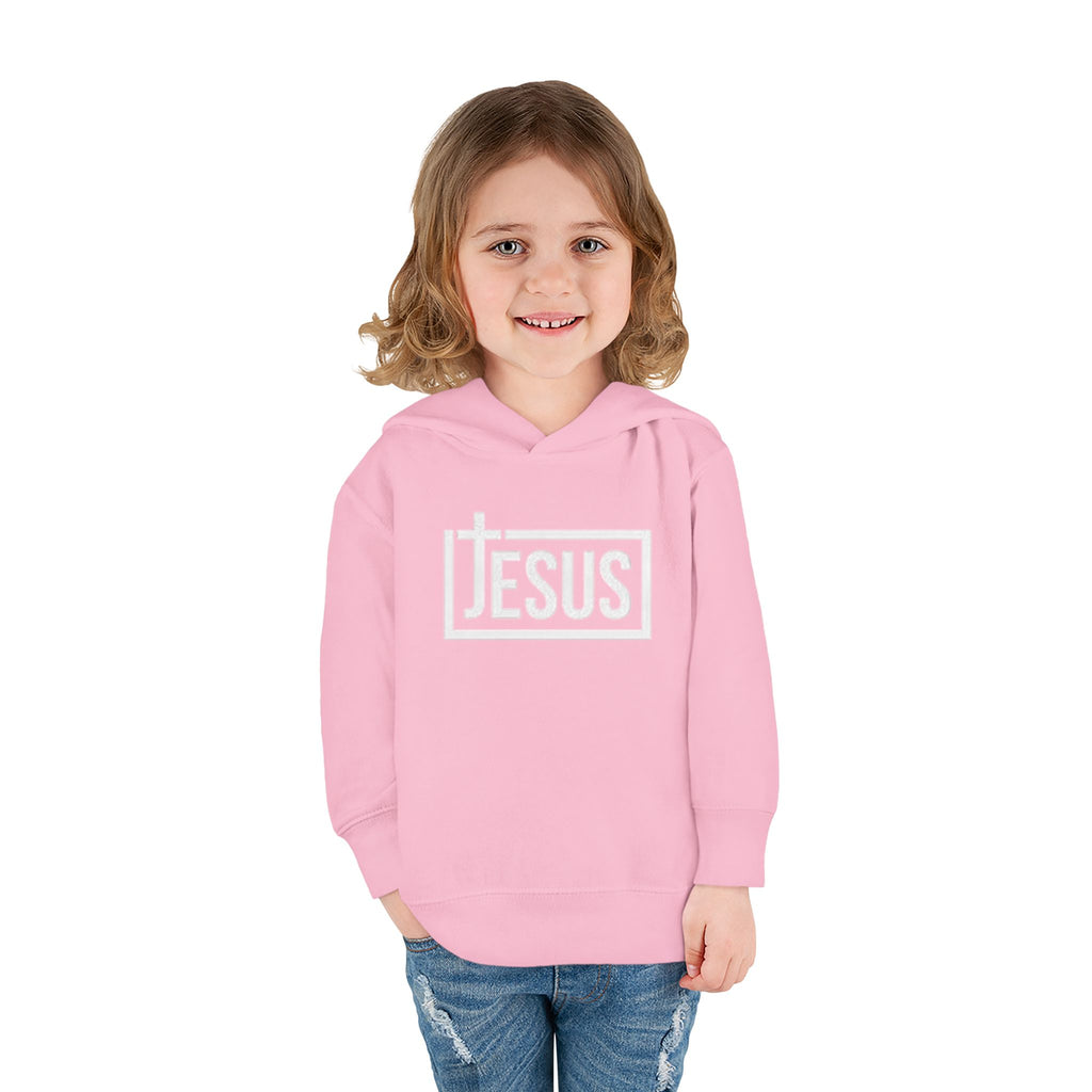 Toddler Jesus Hoodie – Kids Faith Pullover Fleece with 'JESUS' Box Logo