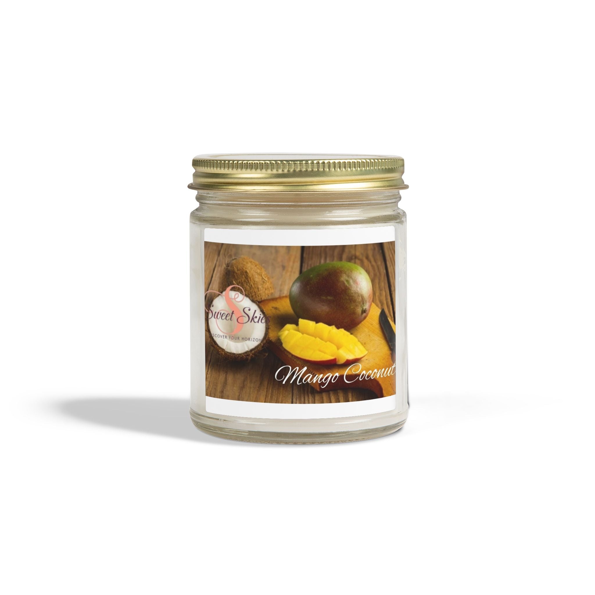 Mango Coconut Scented Candle — Coconut Apricot Wax (9oz)