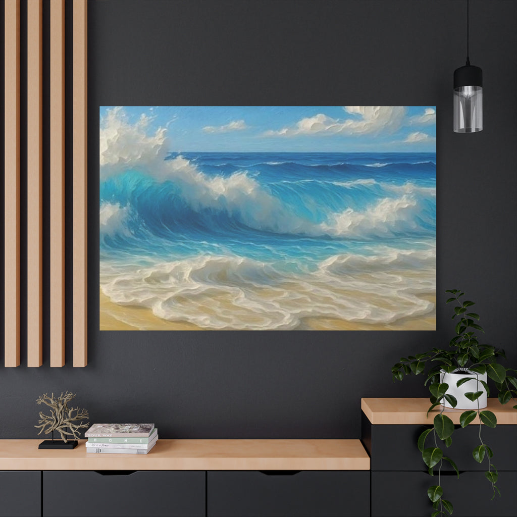Sunny Beach Waves-Matte Canvas, Stretched, 1.25"