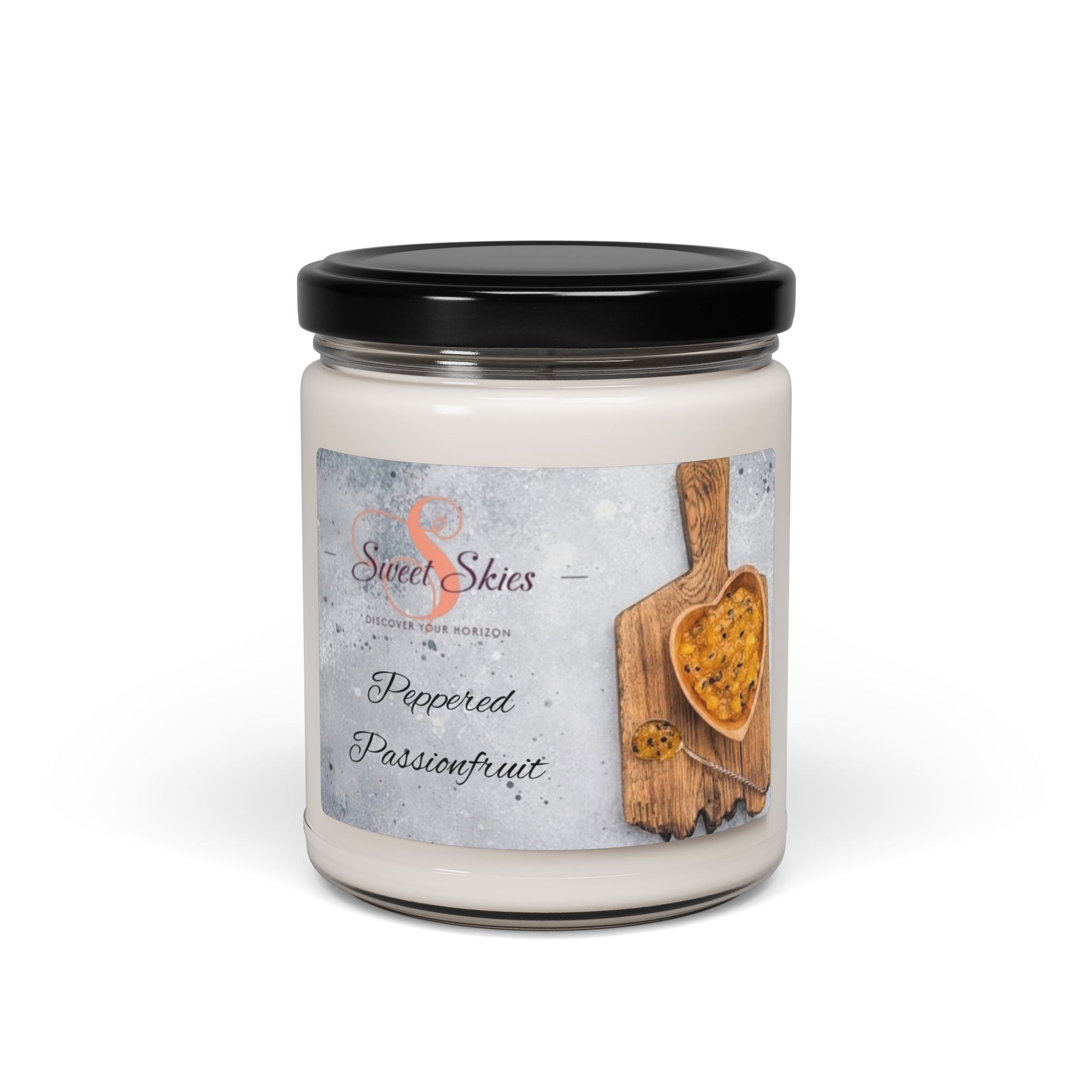 Peppered Passionfruit Scented Soy Candle — 9oz Jar (Sweet Skies)
