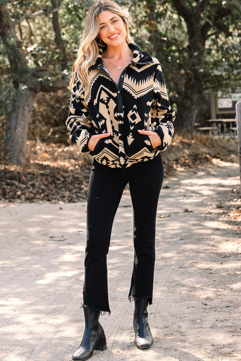 Aztec Western Plush Sweatshirt