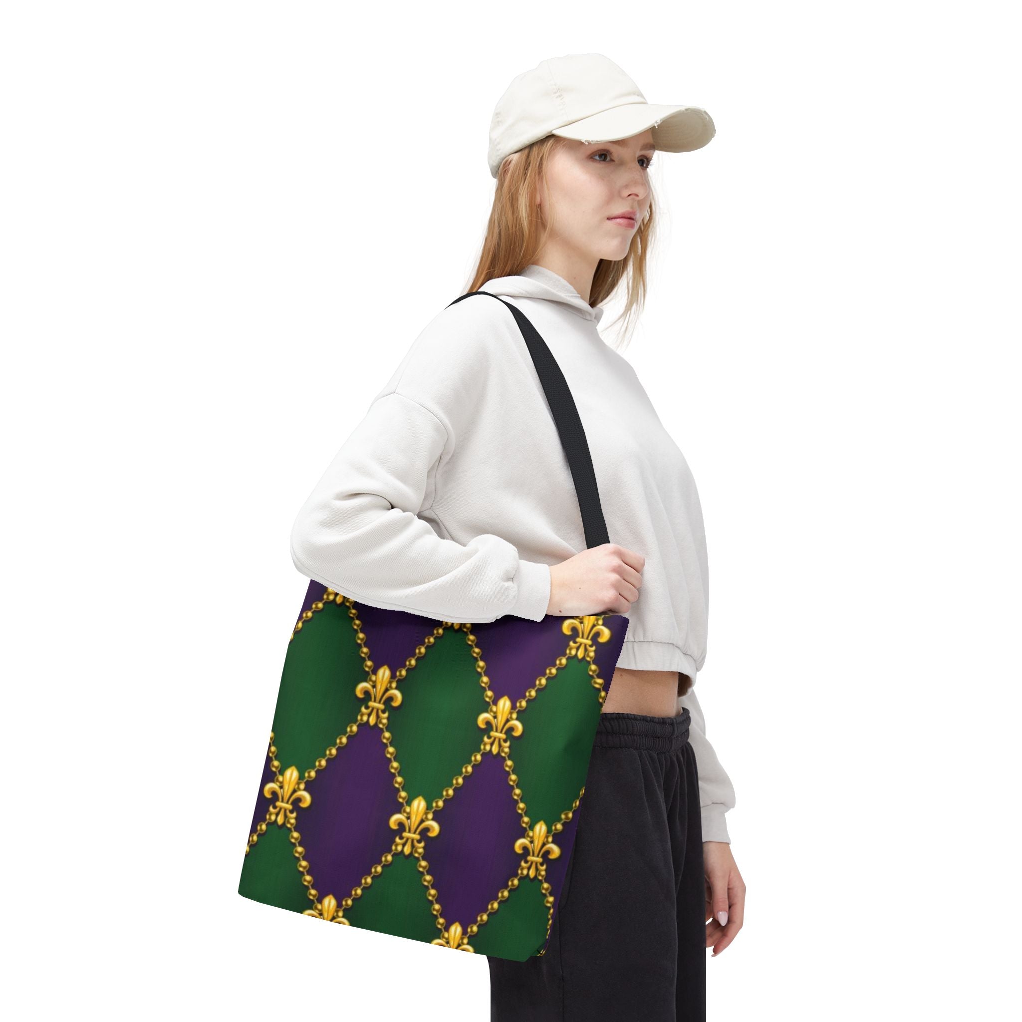Mardi Gras Fleur-de-Lis Diamond Tote