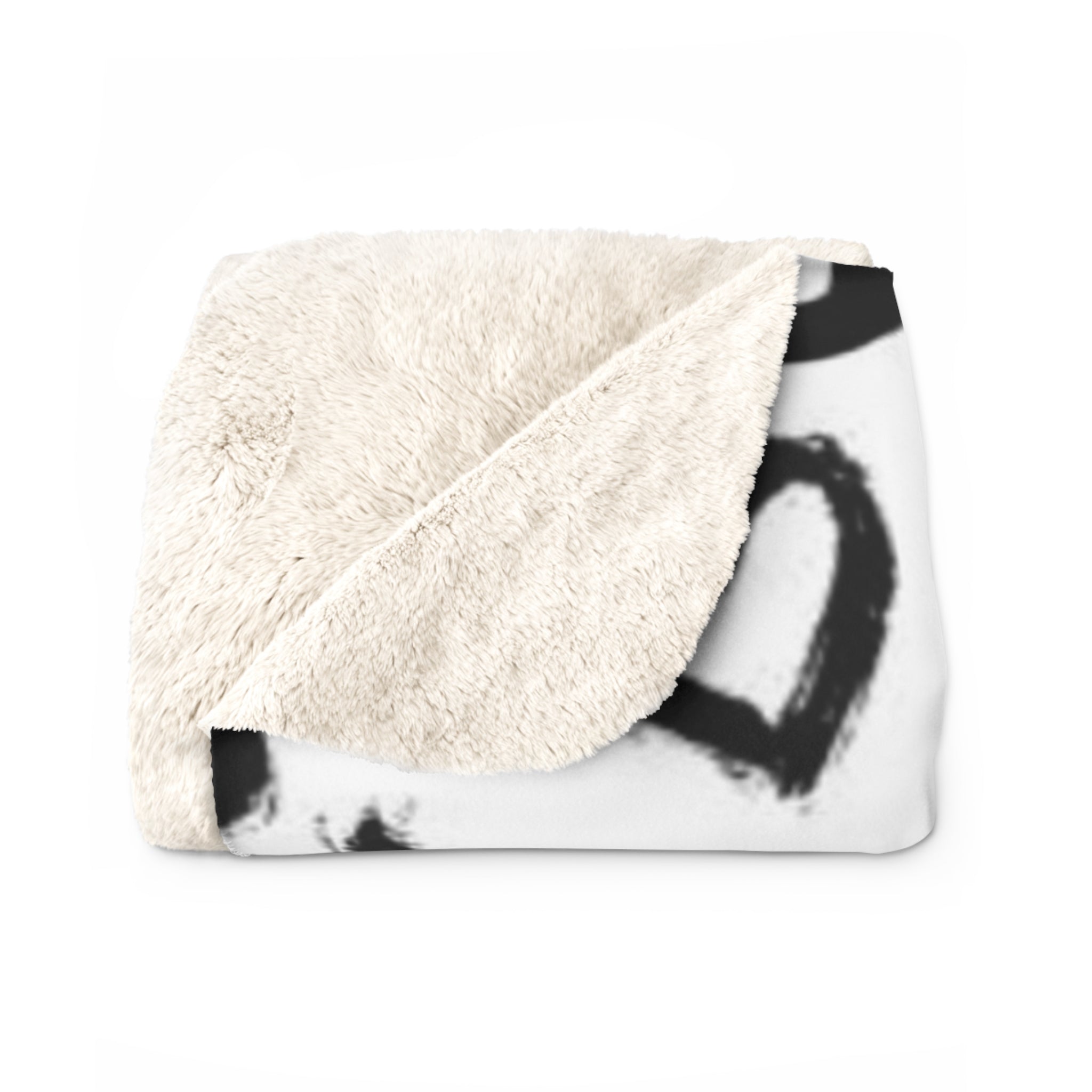 Black & White XOXO Hearts Sherpa Fleece Blanket — Cozy Plush Throw for Living Room, Gifts & Valentine’s Day