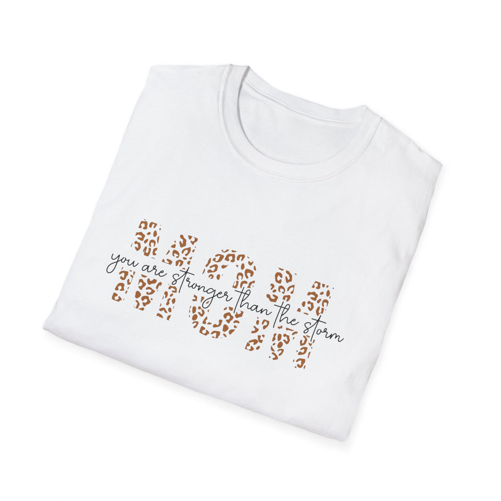 Mom Leopard Heartbeat T-Shirt — Cute Mama Graphic Tee