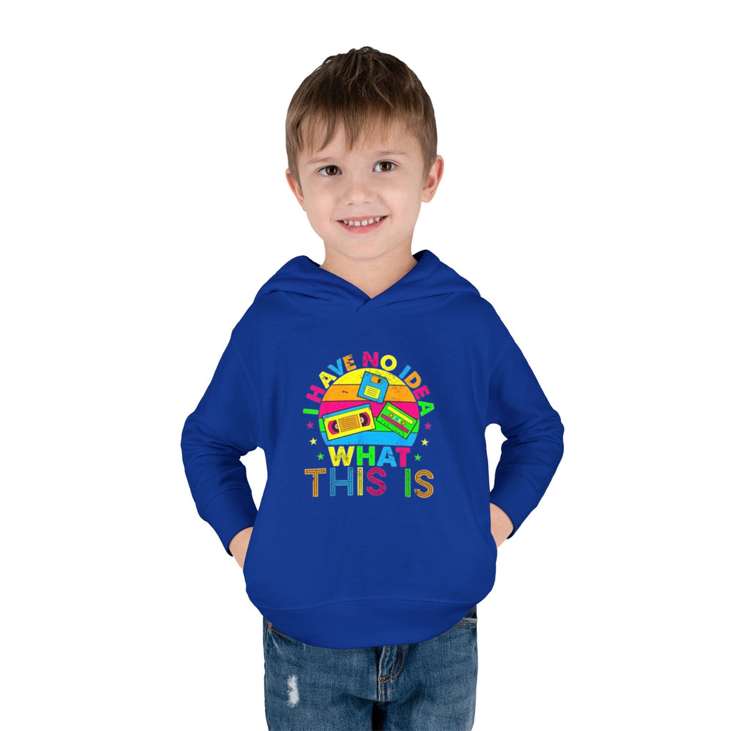 Toddler Hoodie — "I Have No Idea What This Is" Colorful Toy Graphic