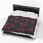 Red Heart Pattern Velveteen Plush Blanket — Cozy Romantic Throw for Valentine’s Day