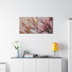 Feathered Pampas Wall Art Canvas — Blush Pink Botanical Decor, Matte Stretched 1.25"