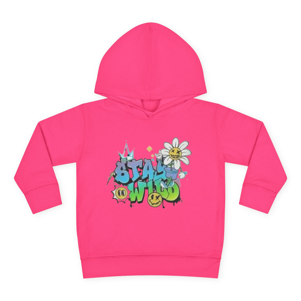 Toddler Hoodie — 'Stay Wild' Graffiti Daisy Pullover