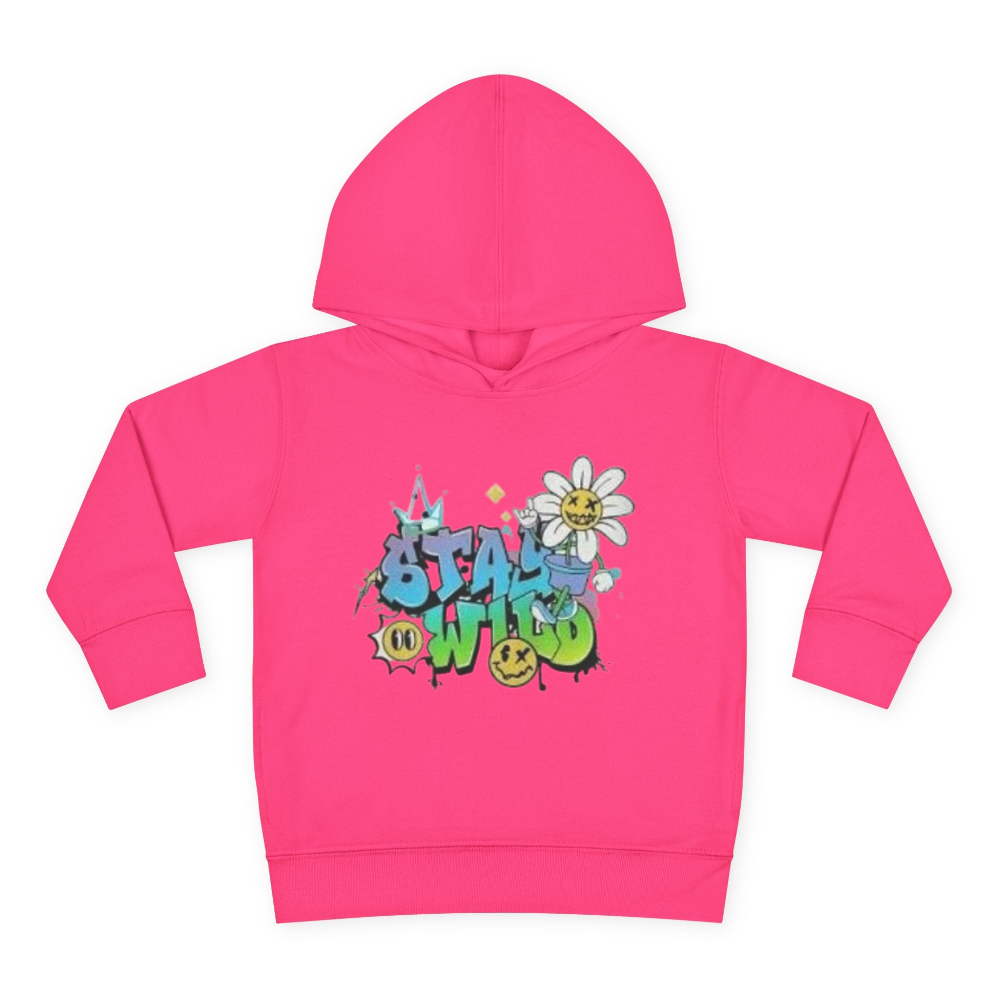 Toddler Hoodie — 'Stay Wild' Graffiti Daisy Pullover
