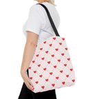 Heart Pattern Tote Bag — Pink Red Valentine Shopper