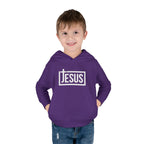 Toddler Jesus Hoodie – Kids Faith Pullover Fleece with 'JESUS' Box Logo