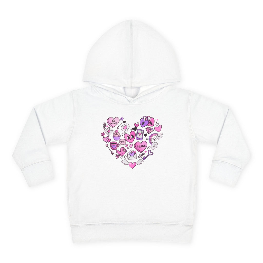 Toddler Heart Doodle Hoodie – Pink Love Icons Pullover