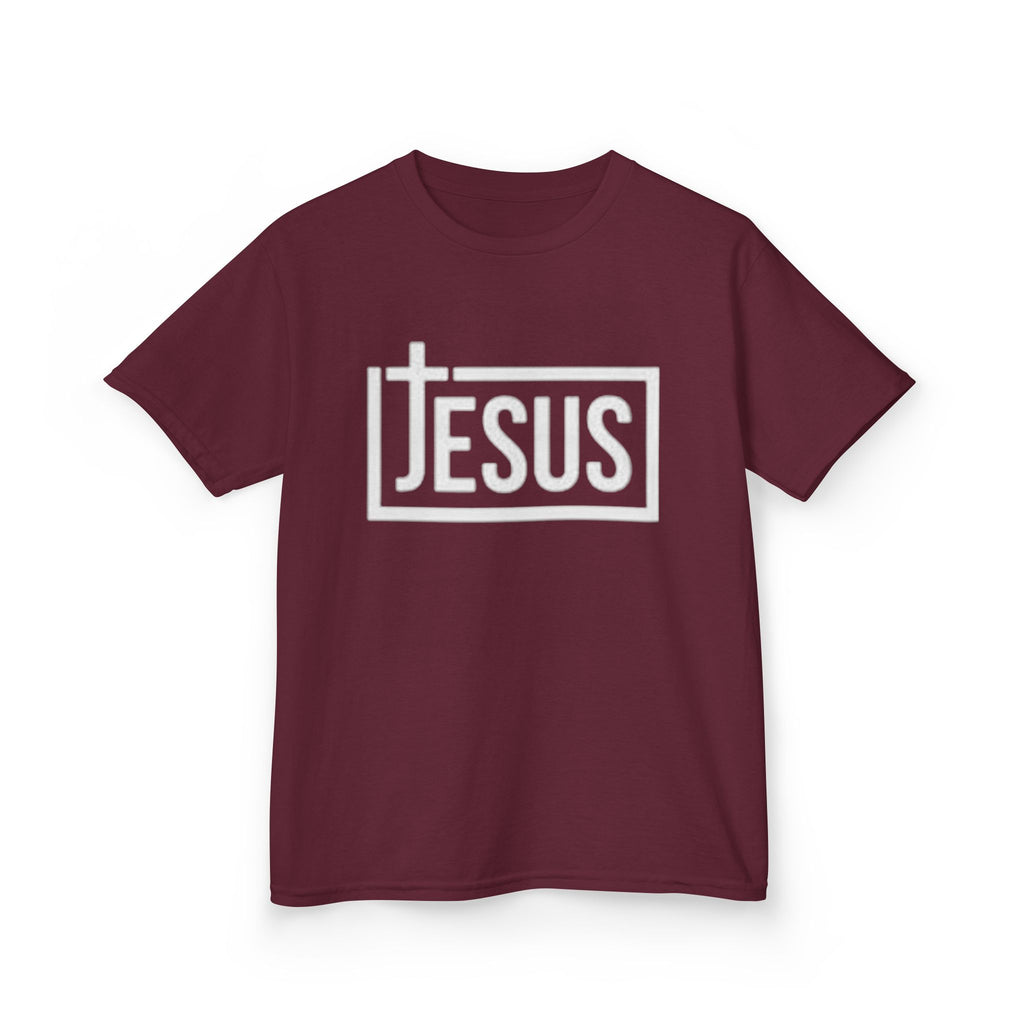 Kids Jesus T‑Shirt — Bold Cross Logo Christian Tee for Boys & Girls