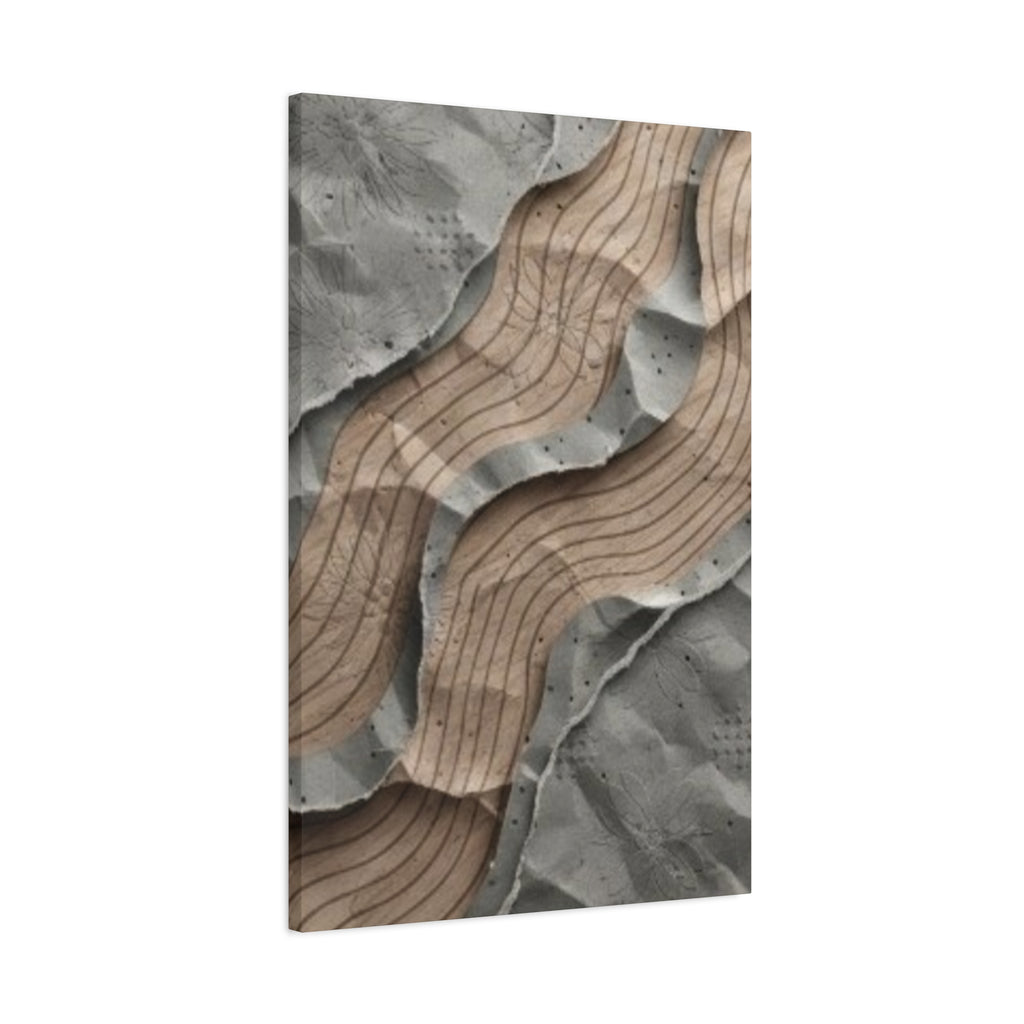 Abstract Textured Waves Matte Canvas Wall Art, Stretched 1.25"