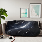 Galaxy Meteor Shower Sherpa Blanket — Cozy Space-Themed Throw