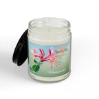 Honeysuckle Soy Candle Jar — 9oz Scented Candle with Black Lid