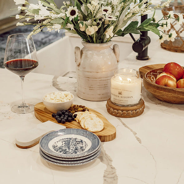 Marble and Wood Mushroom Cutting Board