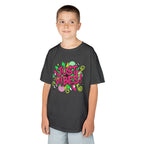 Kids T‑Shirt — "Just Vibes" Neon Graffiti Graphic Tee for Playful, Trendy Kids