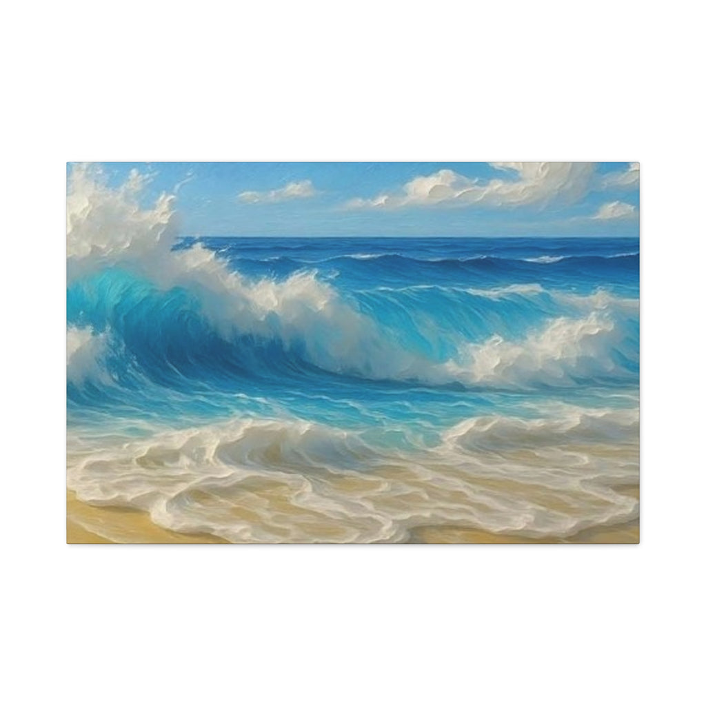 Sunny Beach Waves-Matte Canvas, Stretched, 1.25"