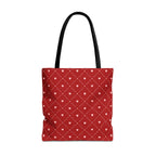 Valentine Red Diamond Heart Tote Bag — All-Over Print Canvas Shopper