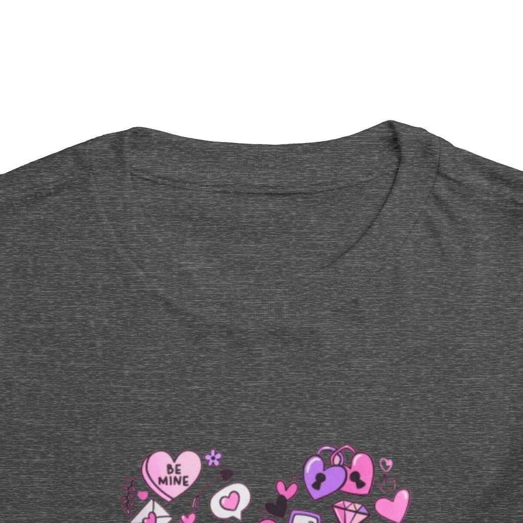 Toddler Tee — Pink Heart Doodle Design (Love, Kisses & Cute Icons)