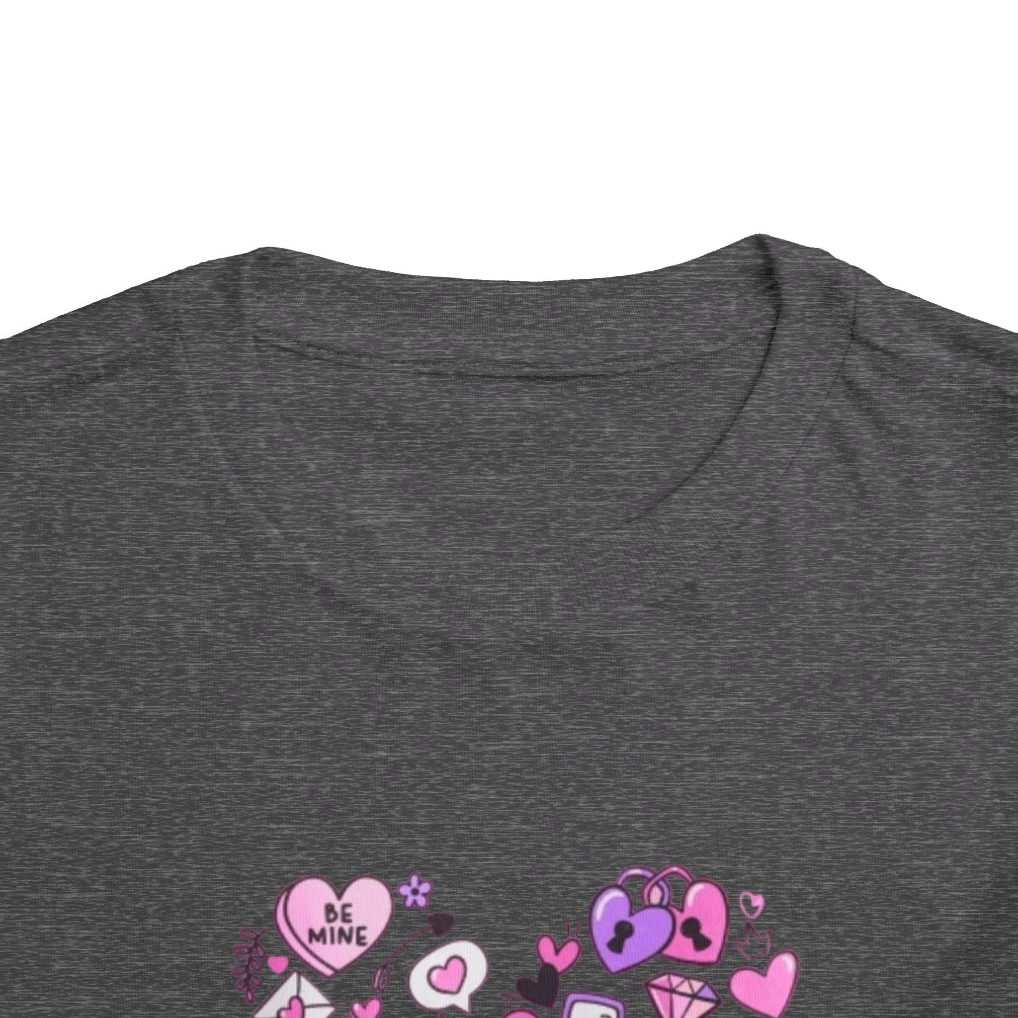 Toddler Tee — Pink Heart Doodle Design (Love, Kisses & Cute Icons)