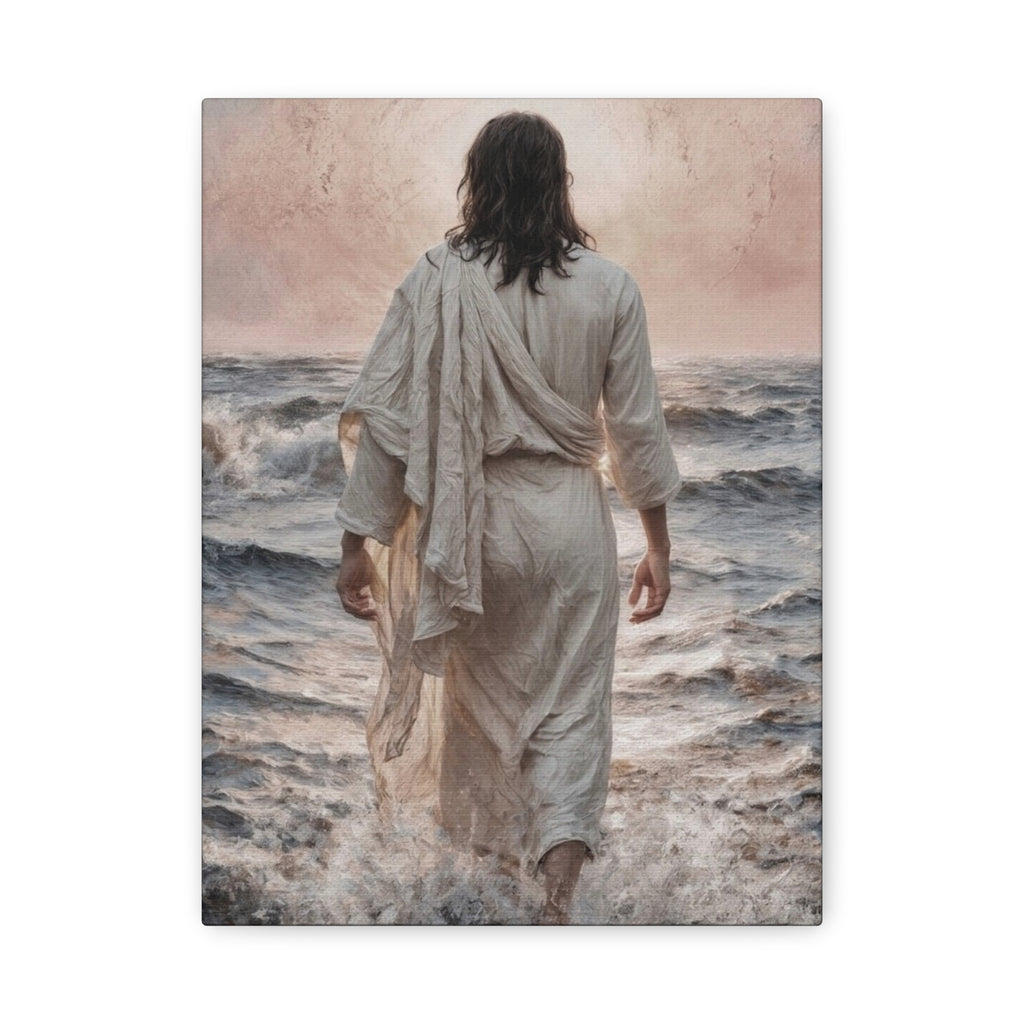 Jesus Walking on Water Matte Canvas Print