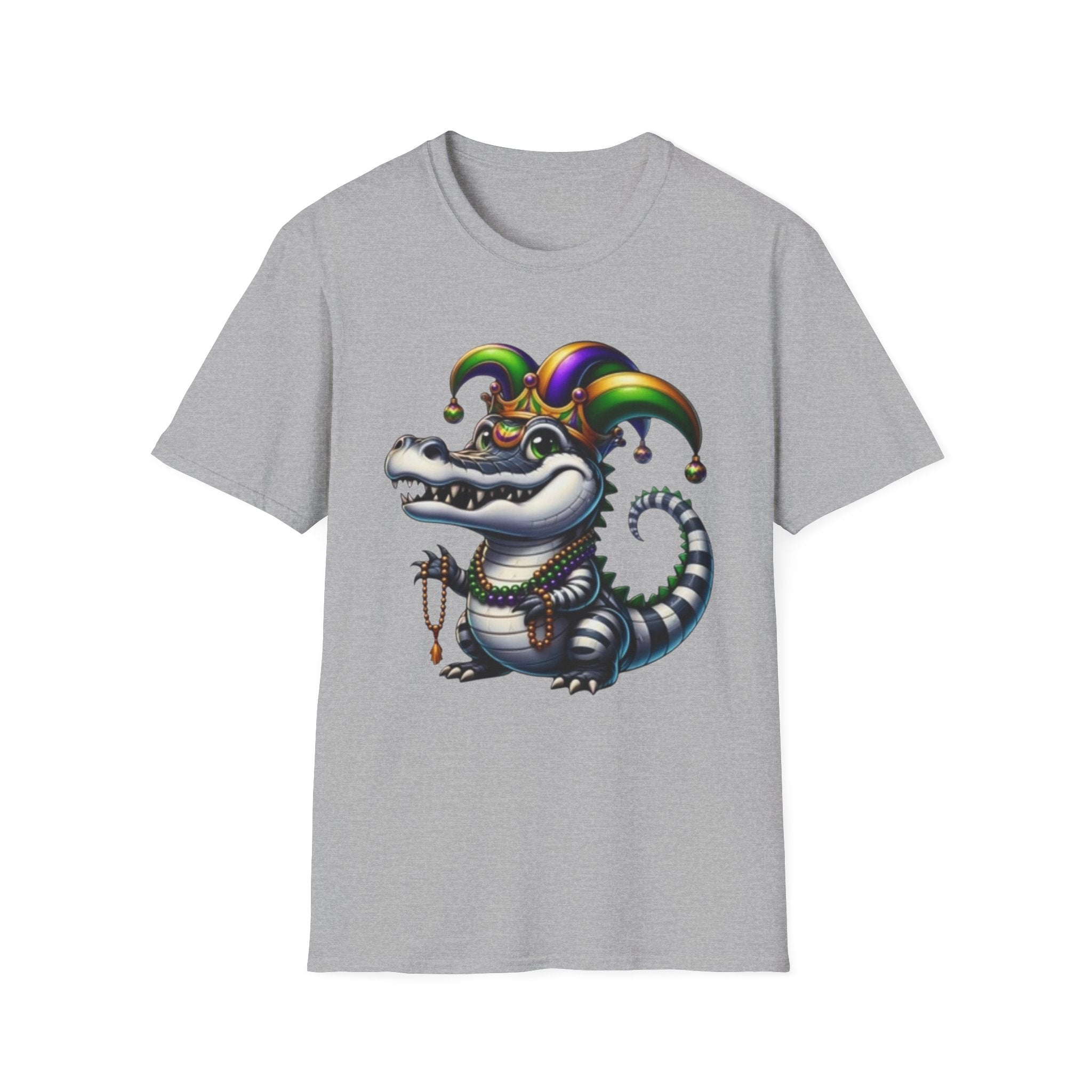 Mardi Gras Jester Alligator T-Shirt — Carnival Croc Graphic Tee