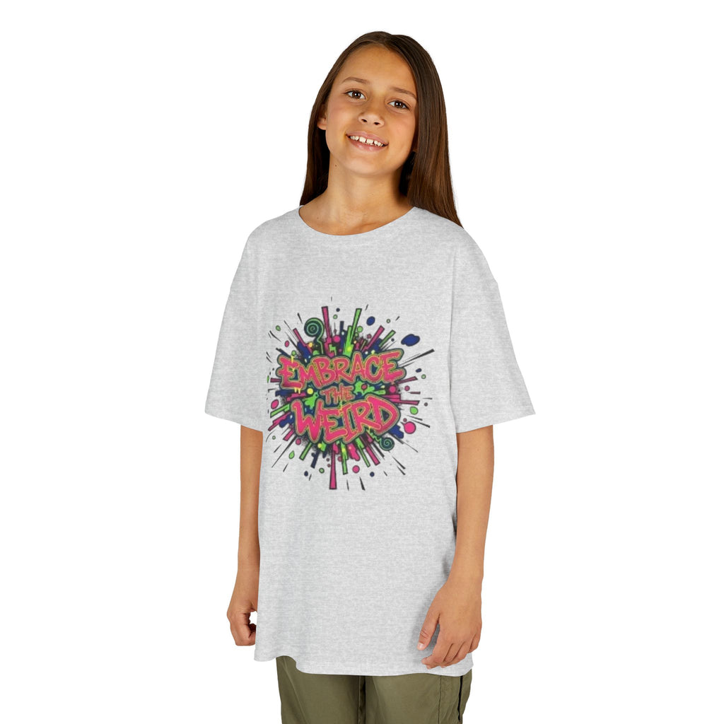 Kids T-Shirt — "Embrace Your Weird" Colorful Splash Graphic