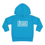 Toddler Jesus Hoodie – Kids Faith Pullover Fleece with 'JESUS' Box Logo